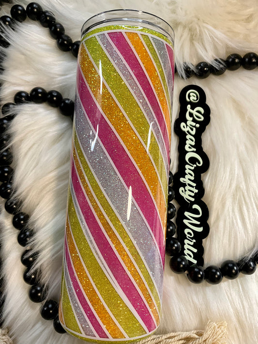 Neon Candy Stripes 20 Oz