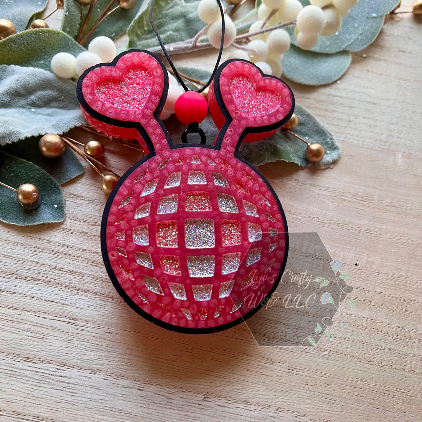 Heart Antenna Disco Ball Freshie - Bombshell