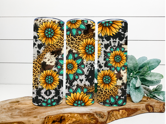 Turquoise and Sunflowers Sublimation - Pick Your Size