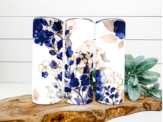 Blushing Blue Floral Sublimation - Pick Your Size